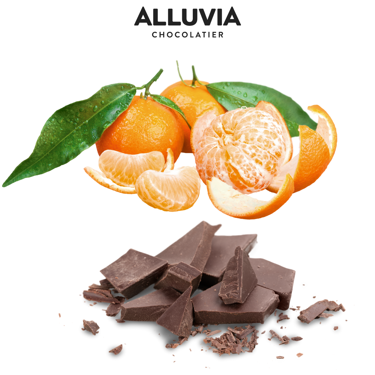 Socola Đen Vỏ Cam Thanh Lớn 80 gram, Nguyên Chất, Đắng Vừa | Dark Chocolate Orange Peel Alluvia