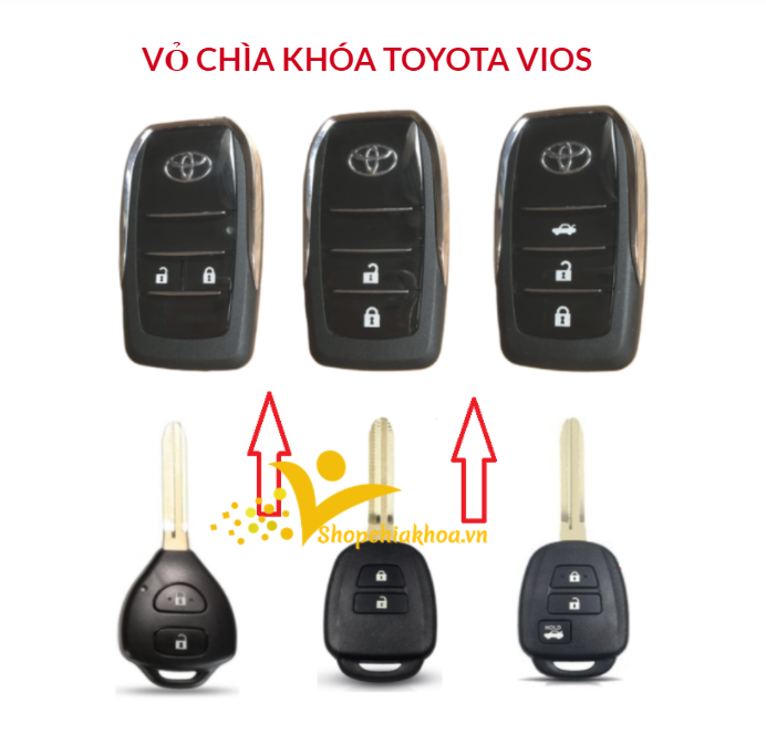 Vỏ chìa khóa xe Toyota Vios đầy đủ các mẫu