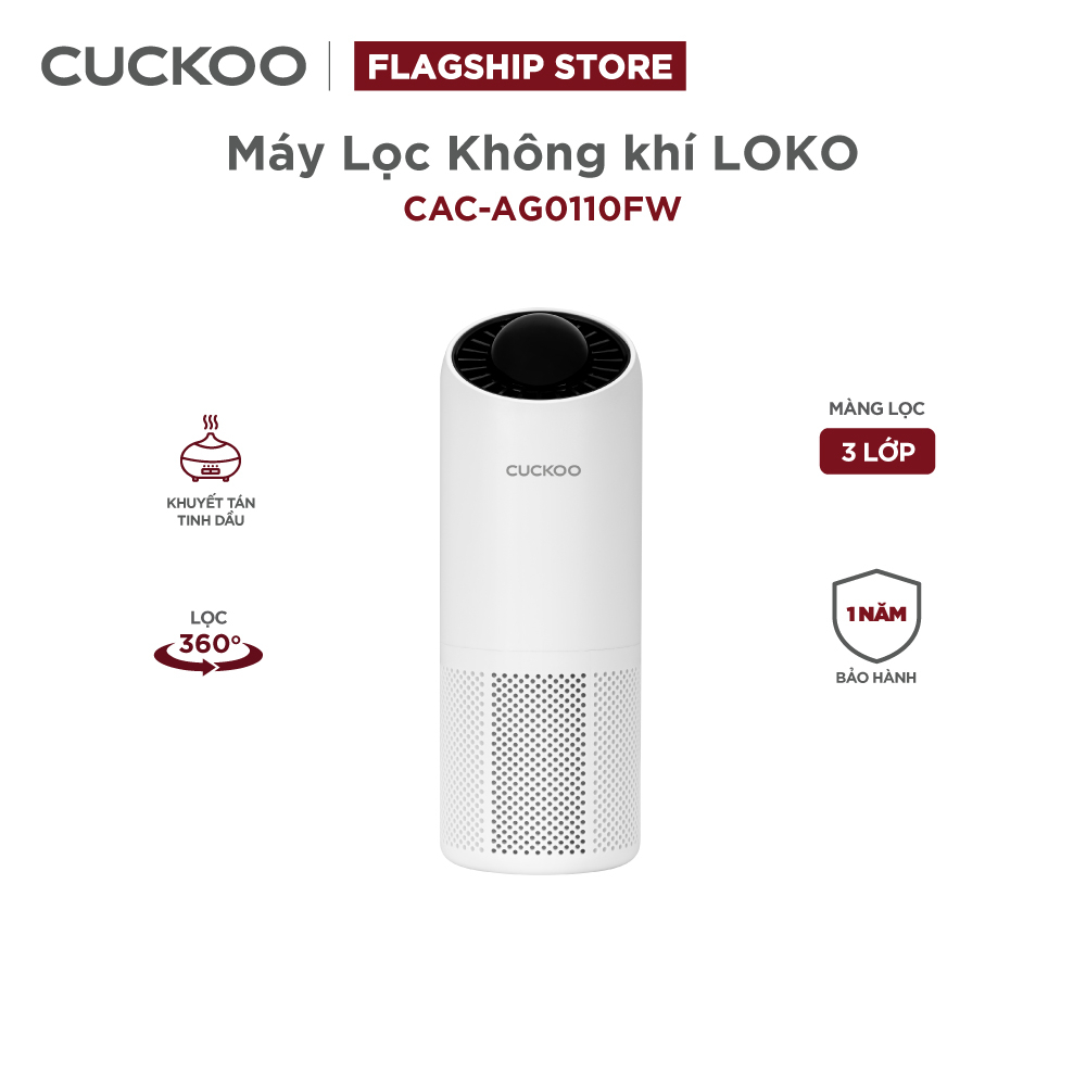 Máy lọc không khí Cuckoo CAC-AG0110FW/WHCKV Khuếch tán tinh dầu dùng trong xe ô tô - Hàng chính hãng Cuckoovina