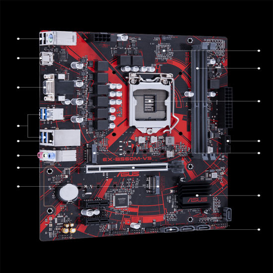 Bo mạch chủ Main ASUS EX-B560M-V5 DDR4 Socket LGA 1200 - Hàng Chính Hãng