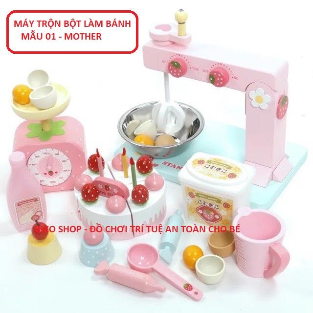 Sét trộn bột làm bánh bằng gỗ cho bé