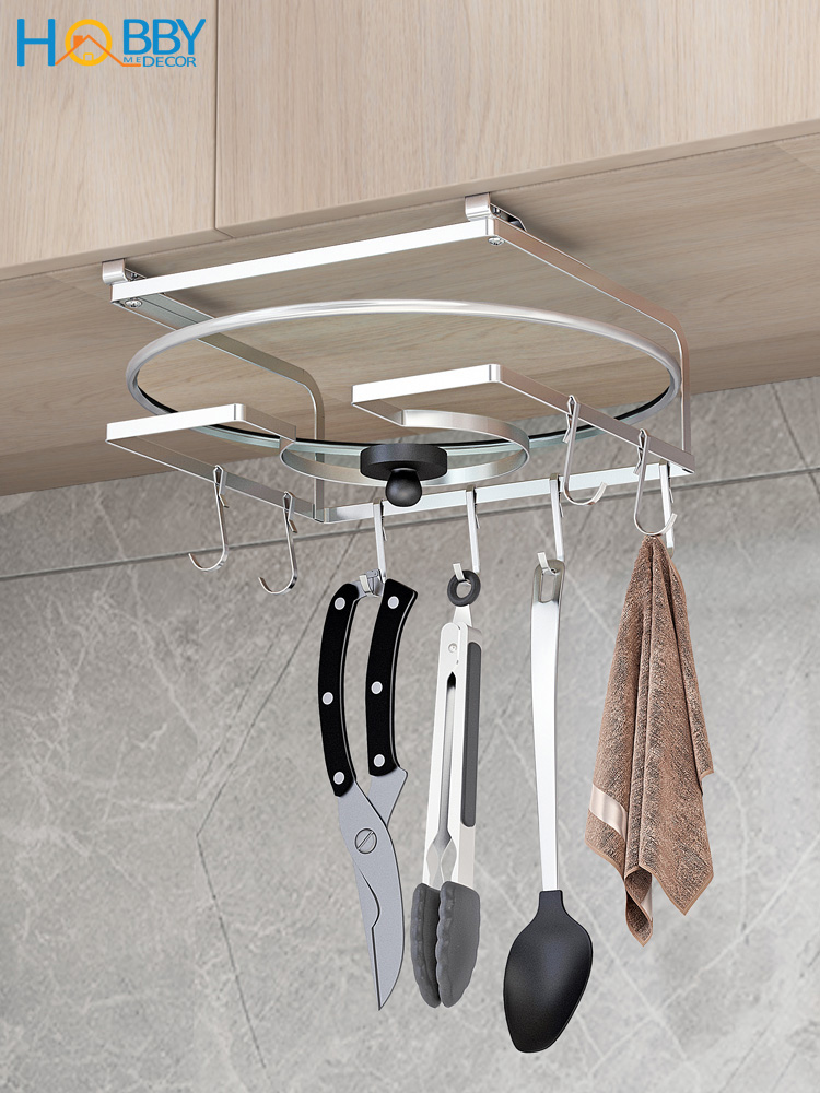 Giá treo nắp vung, thớt gắn vào thành tủ bếp Hobby Home Decor NVTT