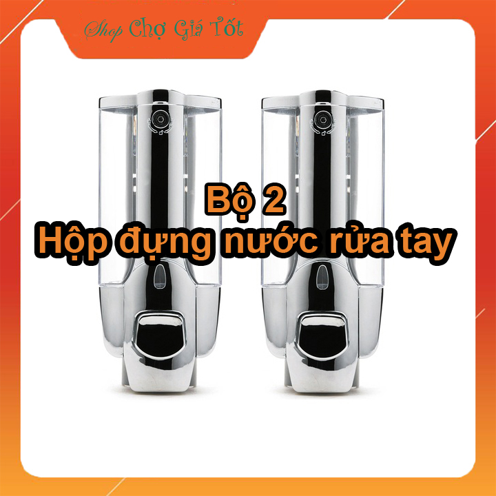 Bộ 2 hộp đựng nước rửa tay xà phòng treo tường đơn x 330ml
