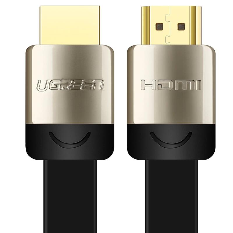 Ugreen UG10260HD123TK 1.5M màu Đen Cáp tín hiệu HDMI chuẩn 2.0 cáp dẹt đầu bọc hợp kim - HÀNG CHÍNH HÃNG