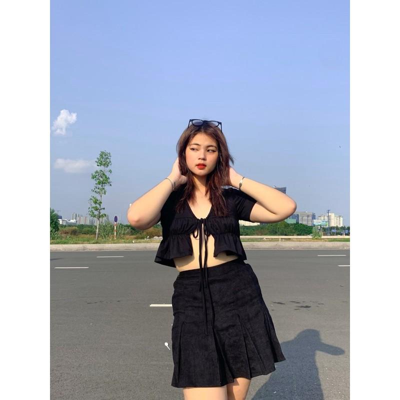 Áo croptop cột dây madie