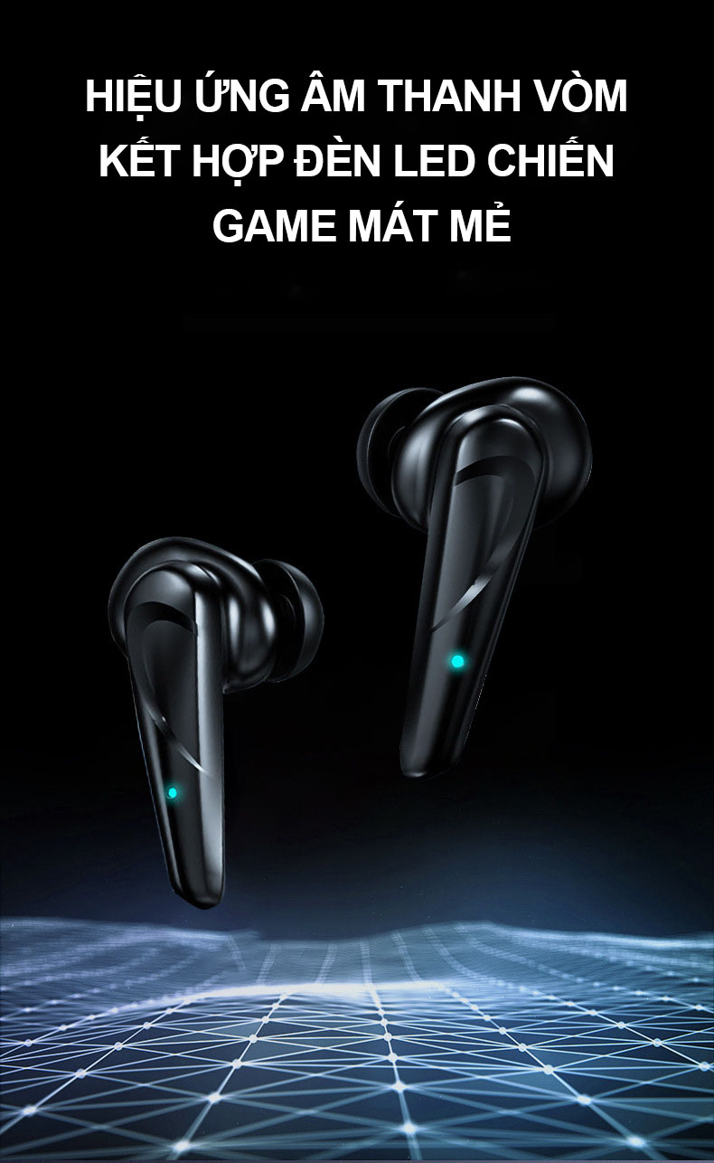 Tai Nghe Gaming Không Dây G11 FLOVEME - Phong cách game thủ - Bluetooth v5.0 - Chống nước tiêu chuẩn IPX5 - Micro đàm thoại - Hàng chính hãng