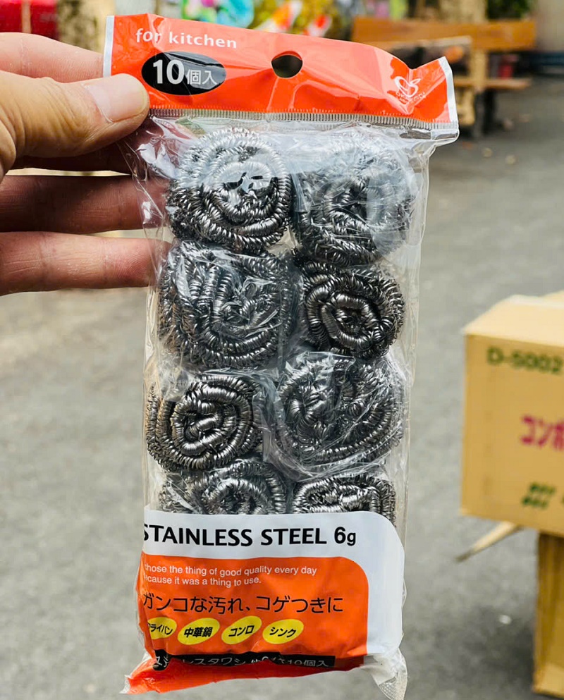 Set 10 miếng cọ xoong nồi thép Okazaki 6g - Hàng Nội Địa Nhật Bản nhập khẩu