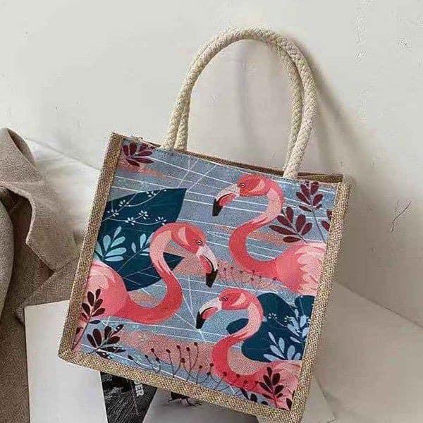 Túi Cói Tote Canvas Vải Bố Mini In Họa Tiết Cá Tính Hot Trend Mới Nhât 2021