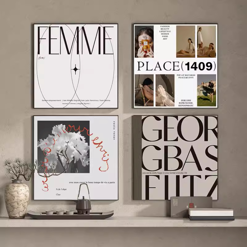 (HCM)Tranh treo tường decor các mẫu về thương hiệu thời trang hiện đại(kèm đinh treo)