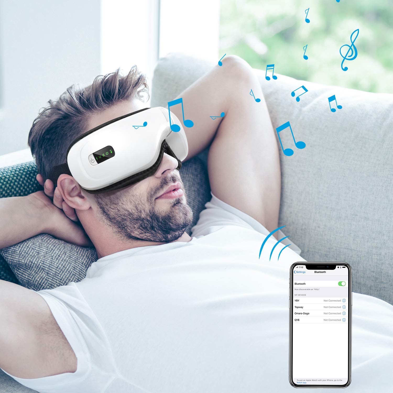 Máy Mát Xa Xông Hơi Cho Mắt Eye Massage Tích Hợp Bluetooth Nghe Nhạc Thư Giãn