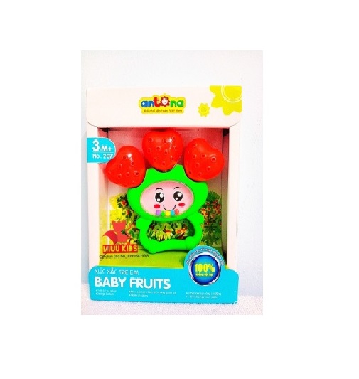 Đồ Chơi Sơ Sinh Xúc Xắc Trẻ Em Baby Fruit Antona Mẫu Mới Cho Bé ( Đu Đủ, Roi, Khế, Hồng, Dâu ) No.207