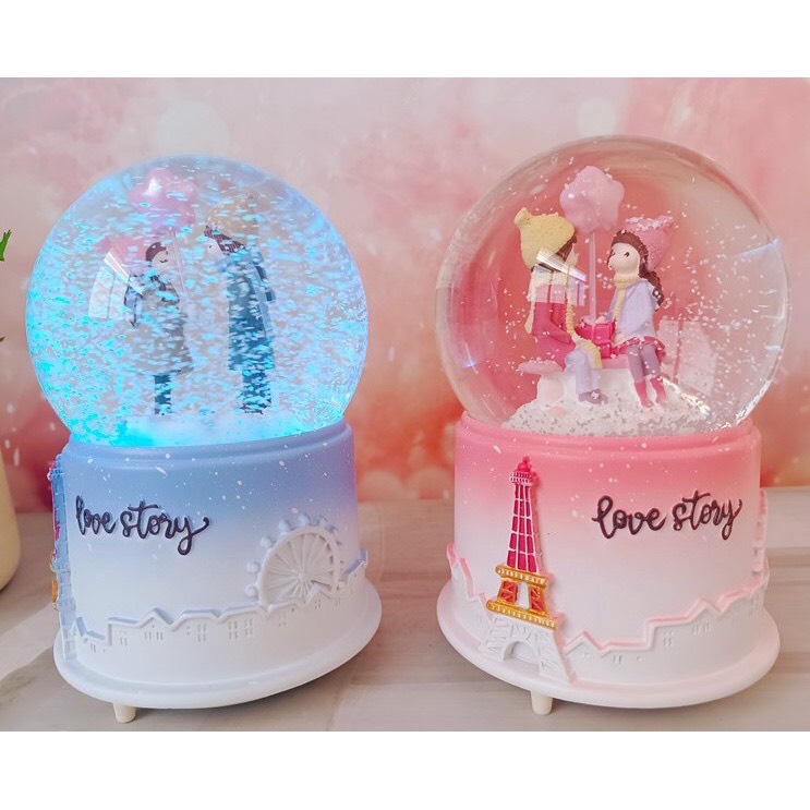 Quả Cầu Tuyết Couple Love Story Trang Trí Quà Tặng