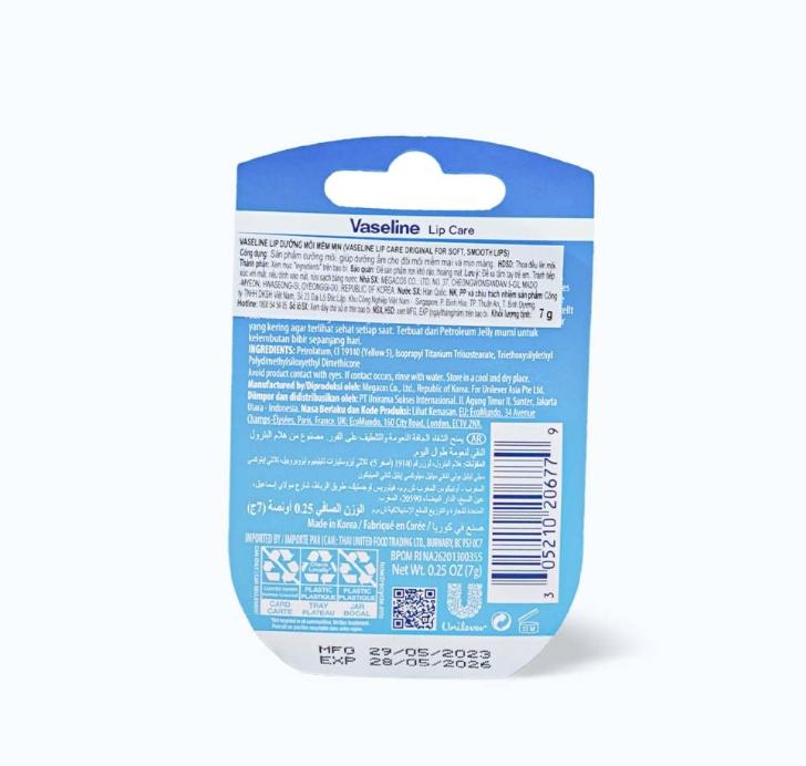 Sáp Dưỡng Môi VASELINE Lip Therapy Original Mềm Mịn (7g)