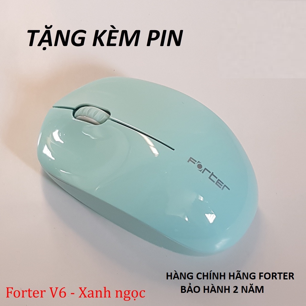 Chuột Không Dây Màu Hồng / Đen/ Xám/ Xanh ngọc Forter V182 V6