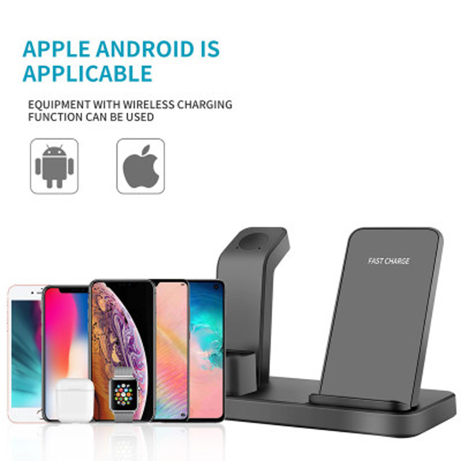 Đế Sạc Không Dây Đa Chức Năng Cho Apple Watch &amp; Iphone &amp; AirPods US02- Hàng chính hãng