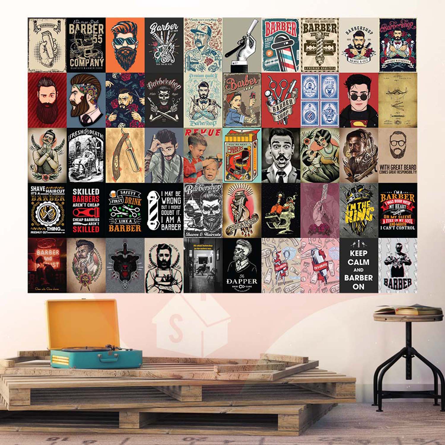 BARBER - Set 50 Poster A4 dán tường trang trí decor quán nhà cửa - STICKER FACTORY