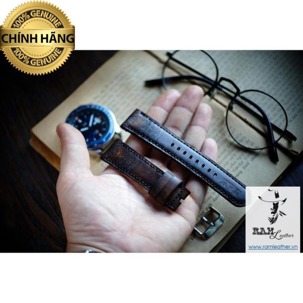 DÂY ĐÒNG HỒ TRỐNG ĐỒ DA BÒ Ý VEGTAN SOCOLA - HÀNG CHÍNH HÃNG