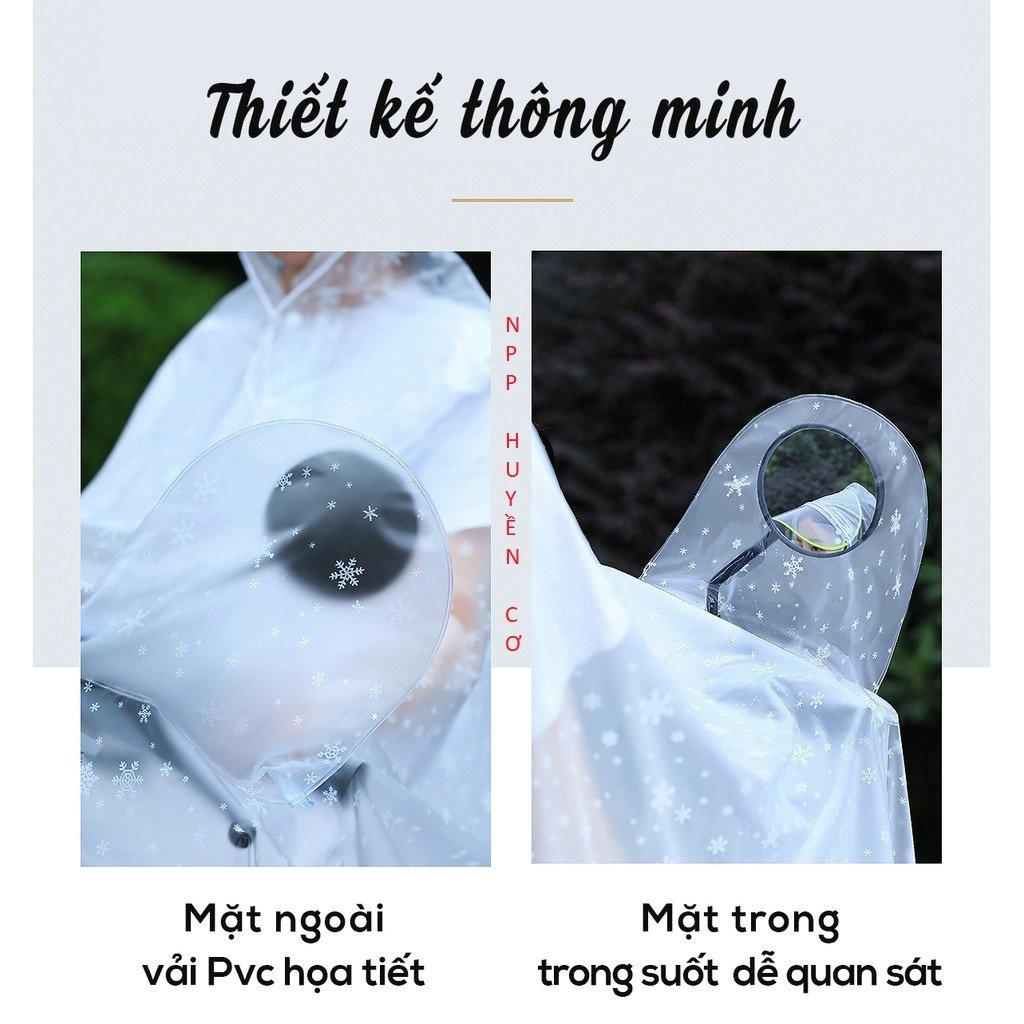 Áo mưa hàn quốc dành cho 1 người trong suốt bông tuyết - CAM KẾT như HÌNH ( hàng loại 1) - sẵn số lượng