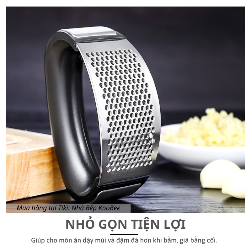 Dụng cụ nghiền tỏi cầm tay Inox cao cấp - Dụng cụ dập ép tỏi bằng tay thông minh KooBee