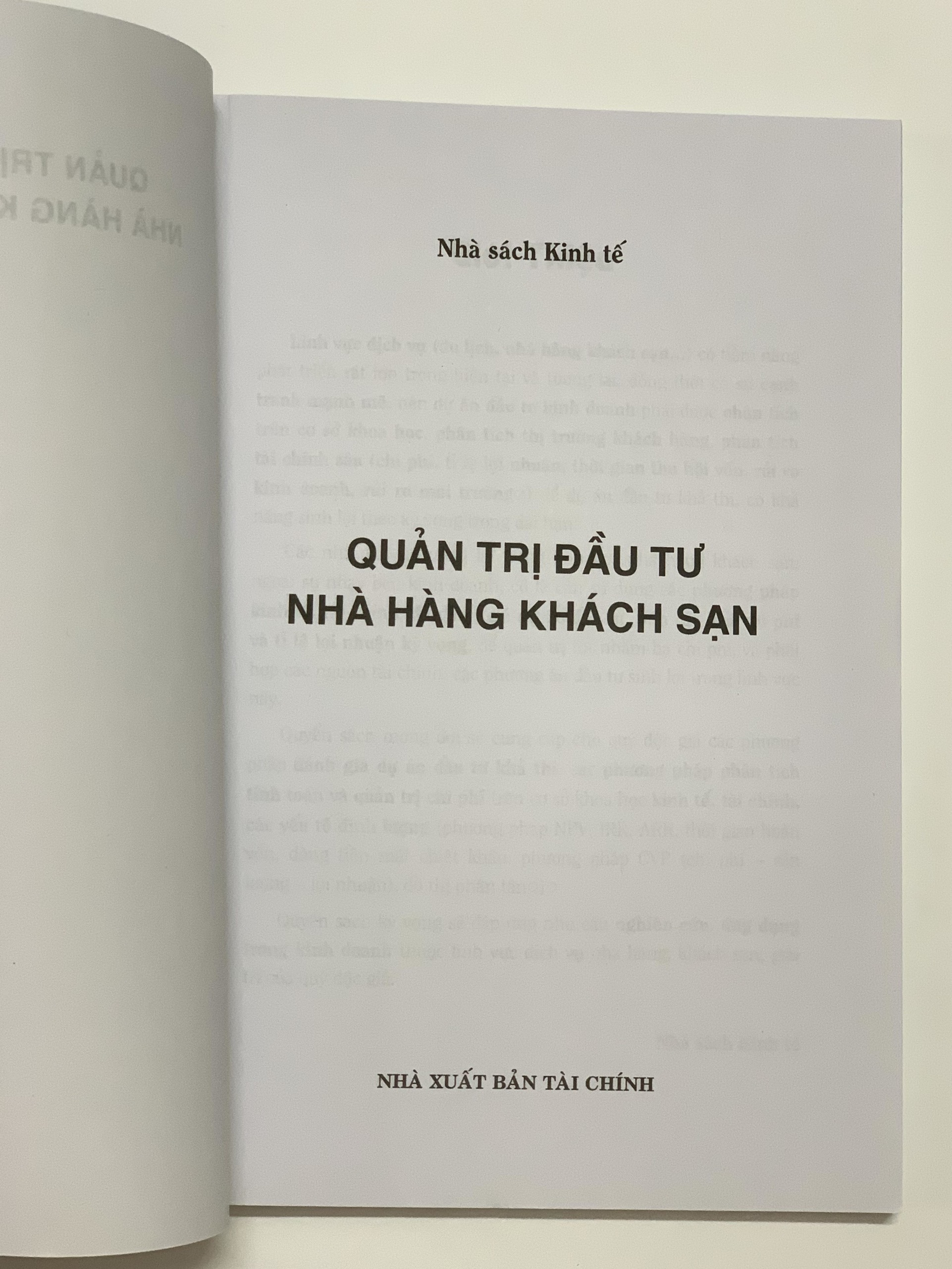 Sách - Quản Trị Đầu Tư Nhà Hàng Khách Sạn