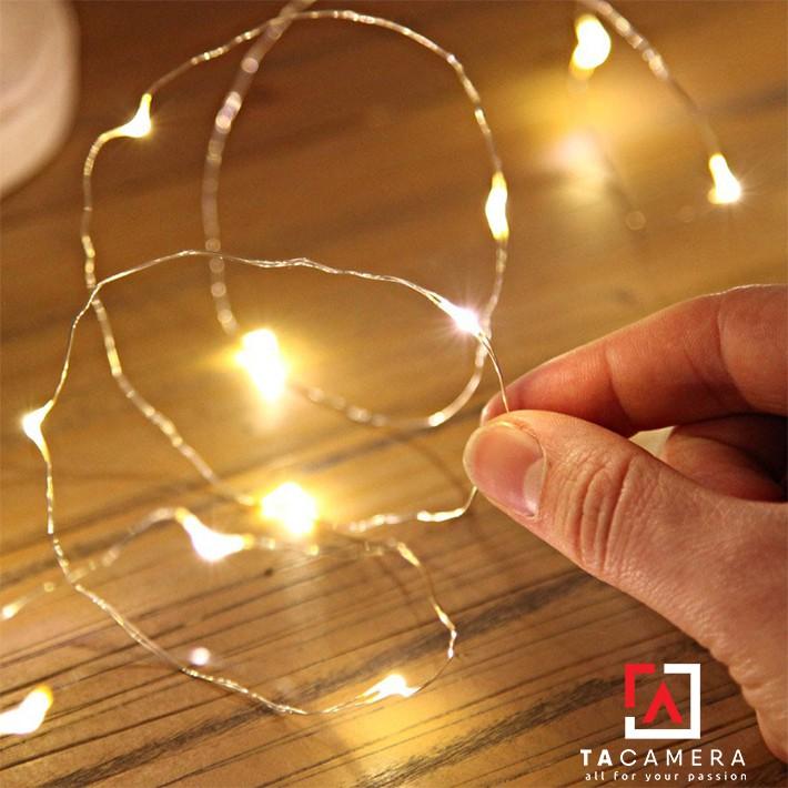 Đèn dây kẽm dùng pin 10m 100 led vàng