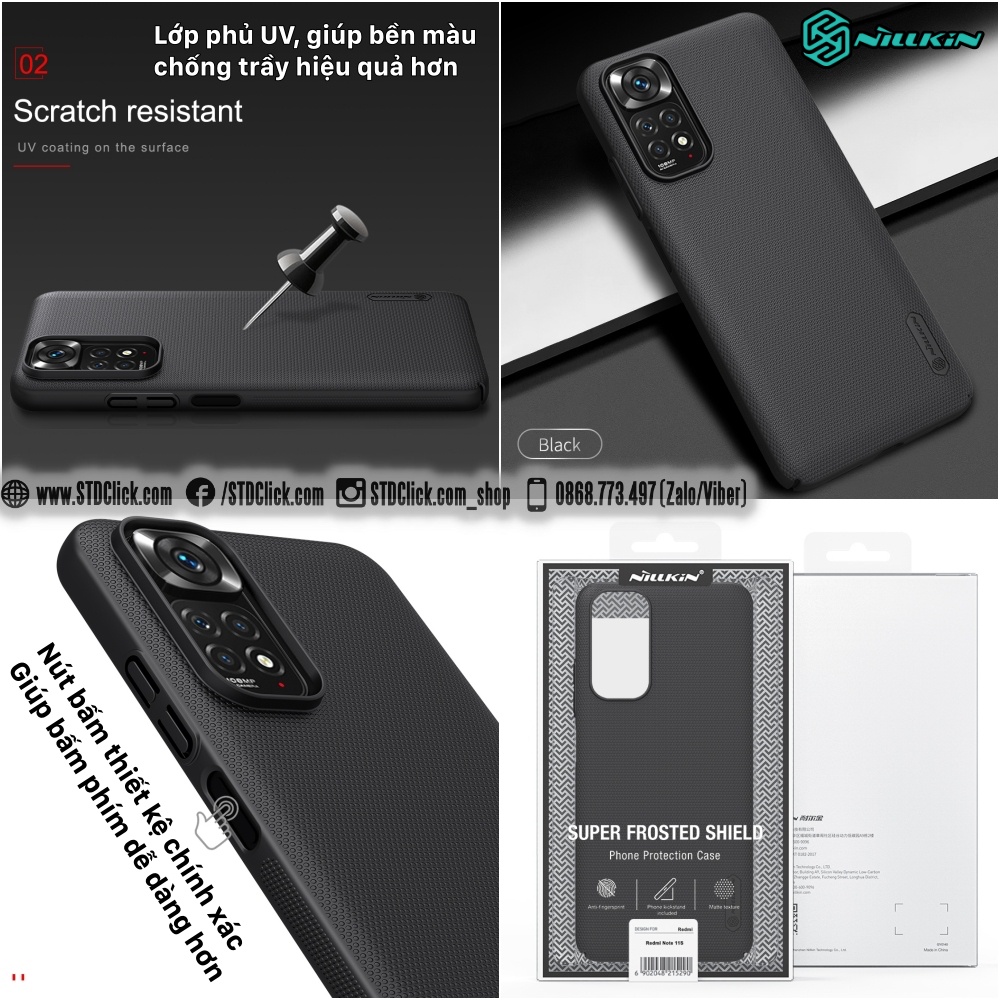 ỐP LƯNG DÀNH CHO ĐIỆN THOẠI XIAOMI REDMI NOTE 11S NILLKIN NHỰA CỨNG SẦN