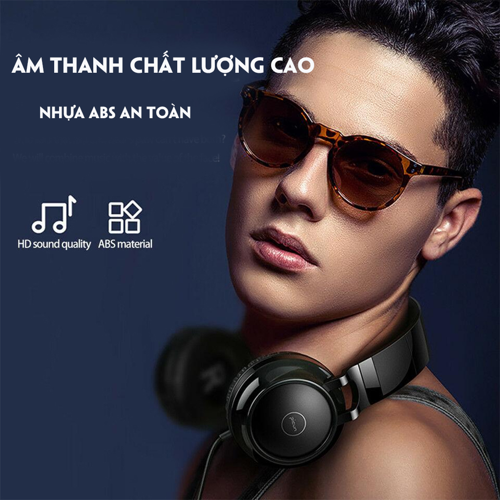 Tai Nghe Chụp Tai  PICUN C60 3.5mm Tai Nghe Âm Thanh Vòm 4D Siêu Bass có Mic-4127-Hàng Nhập Khẩu