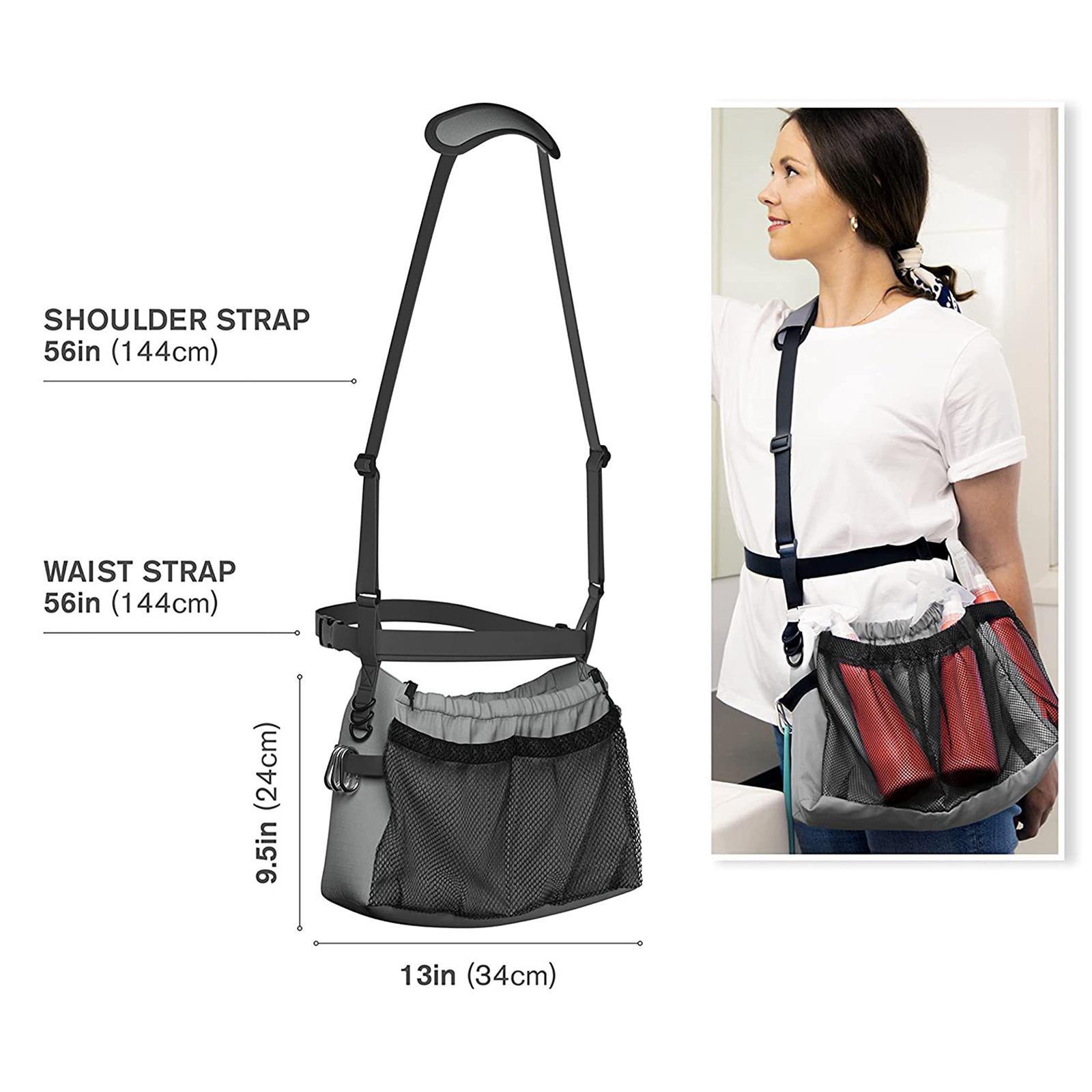 Cleaning Supplies Bag with Shoulder Waist Strap Organiser for Cleaners