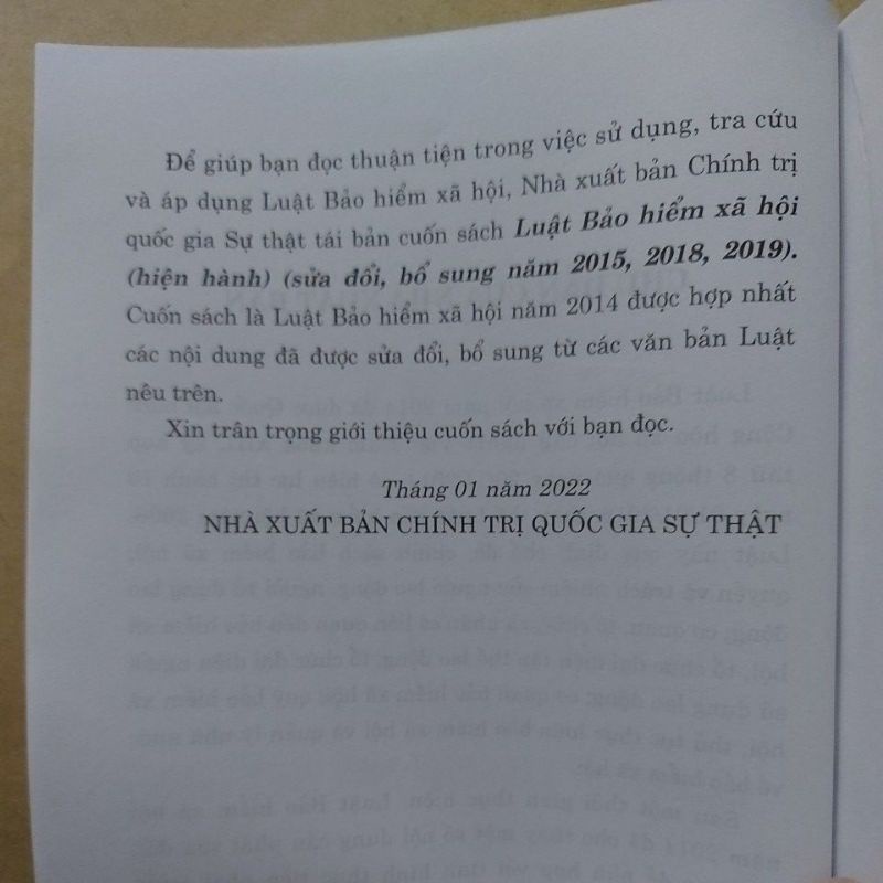 Luật Bảo Hiểm Xã Hội (Hiện Hành) (Sửa Đổi Bỗ Sung 2015, 2018, 2019)