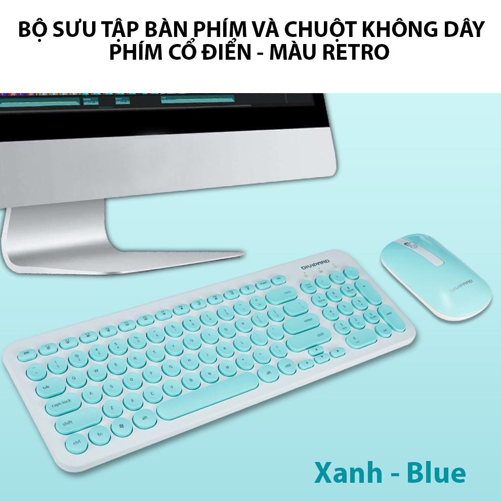 Bộ bàn phím máy tính Coputa chuột bàn phím không dây phím tròn màu dễ thương KM520