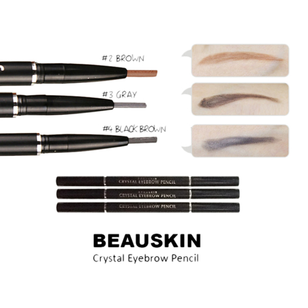 [Tặng kèm móc khoá] Chì kẻ chân mày Beauskin Crystal Eyebrow Pencil Hàn Quốc #05 Gray Brown