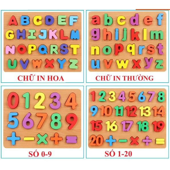 Bộ Bảng Chữ Cái Nổi In Hoa, In Thường, Số Cho Bé