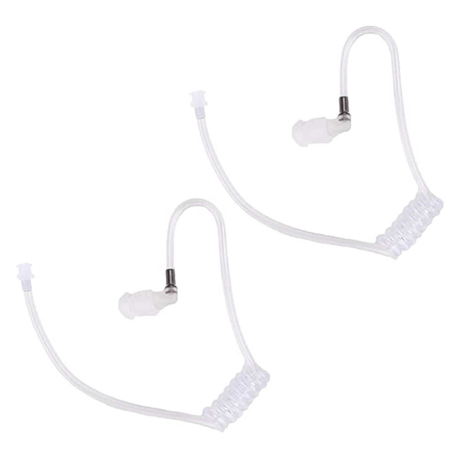 2 Pieces Acoustic Coil Tubes,Lightweight Removable Clear and White Replacement Tube for Two Way Radio Air Duct Headphones