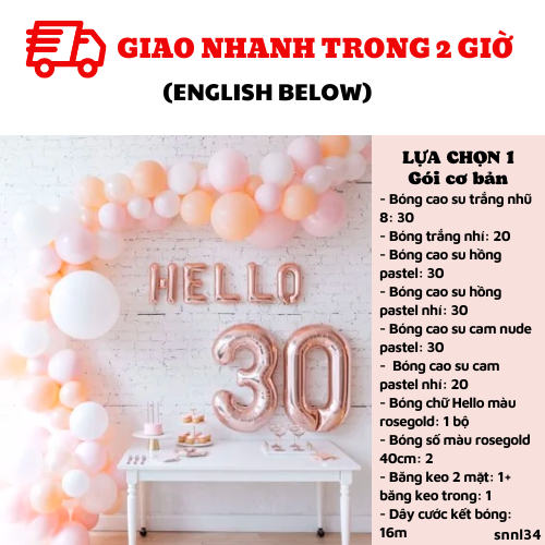 Bộ line bóng trang trí sinh nhật pastel balloon garland for birthday SNNL34