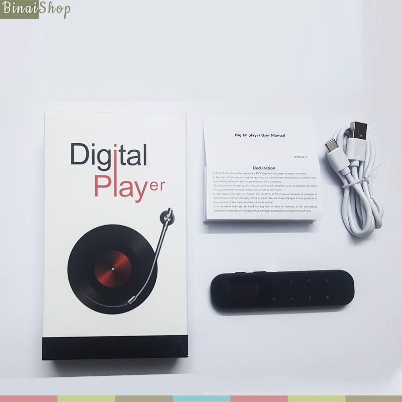 Máy Ghi Âm Digital Player F8 (16Gb) - Nhỏ Gọn, Máy GhiCảm Ứng, Stereo, Loa Ngoài, Nghe Nhạc, Lặp Đoạn A-B, Ghi Âm Liên Tục 28h