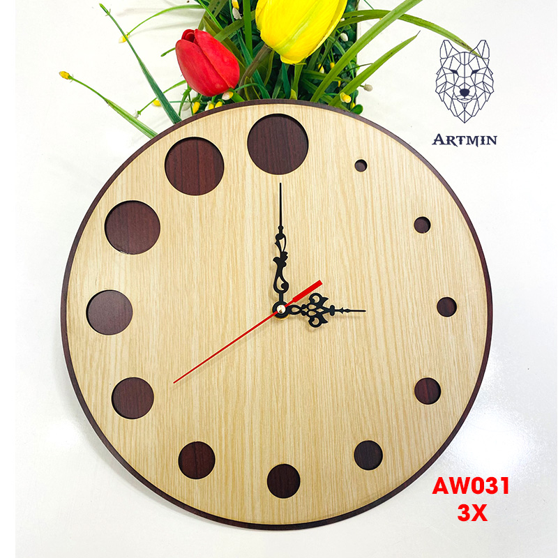 AW031 - Đồng Hồ Gỗ Decor Trang Trí Nhà Cửa – Đồng Hồ Treo Tường Độc Lạ