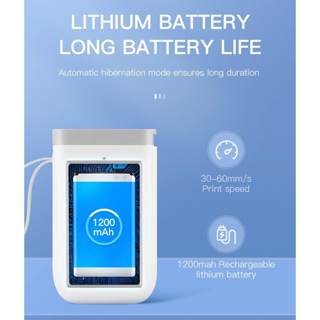 Nom Bluetooth Portable Wireless Thermal Label Printer White