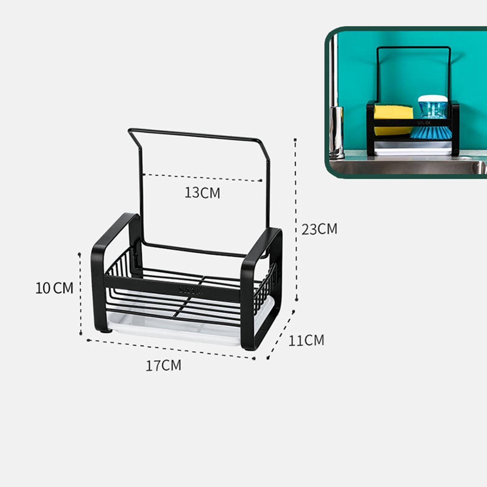 Sink Caddy Sponge Holder Dishcloth Holder with Drain Tray for Soap Bathroom