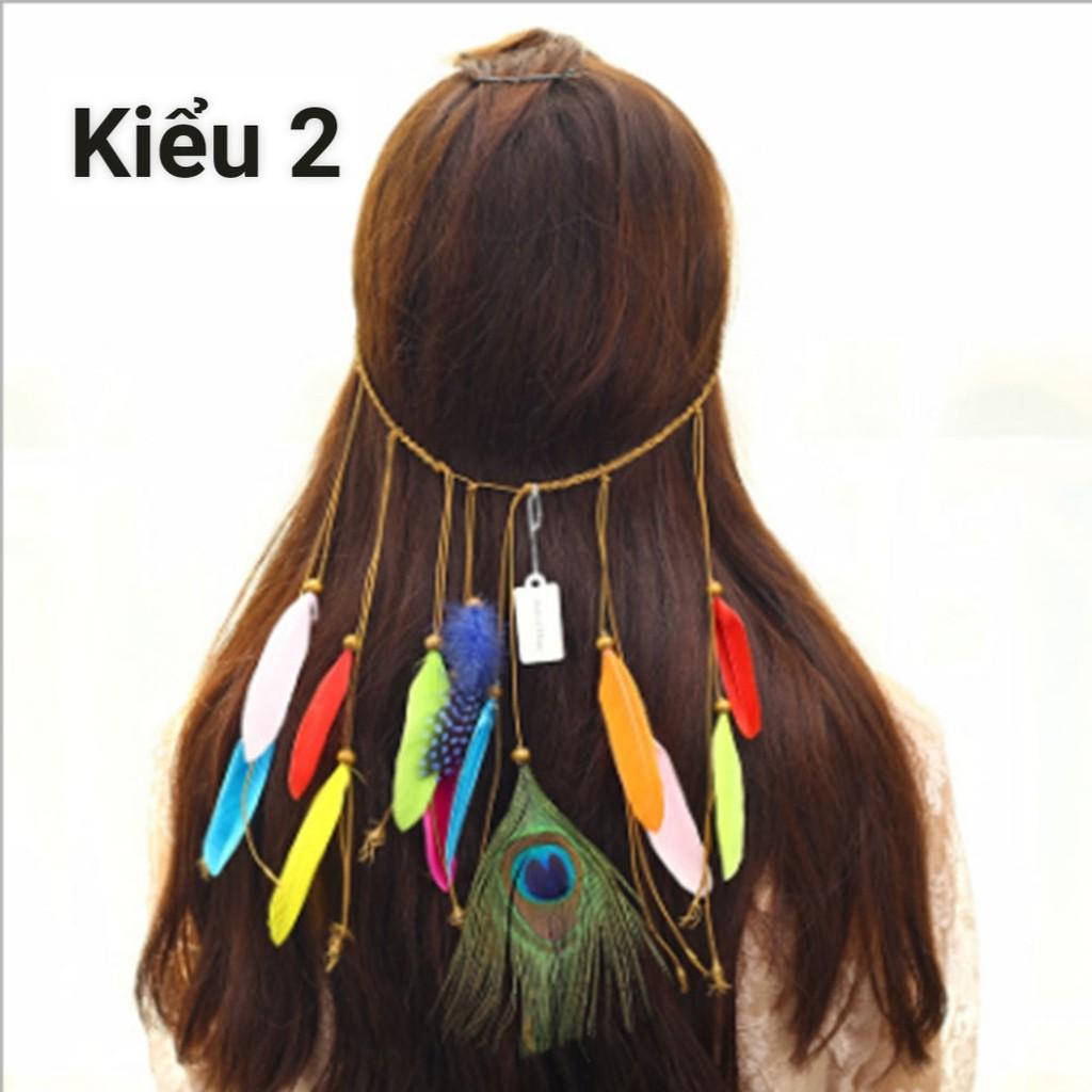 Headchain lông vũ Dây chuyền đội đầu phong cach boho bohemian