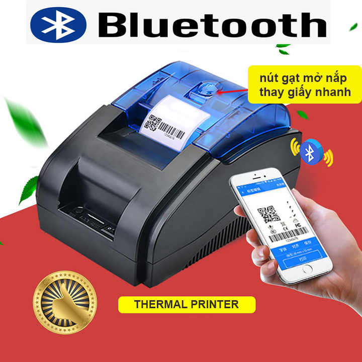 Máy in hóa đơn tính tiền Xprinter XP-58BU - kết nối Bluetooth không dây với điện thoại( hàng nhập khẩu)