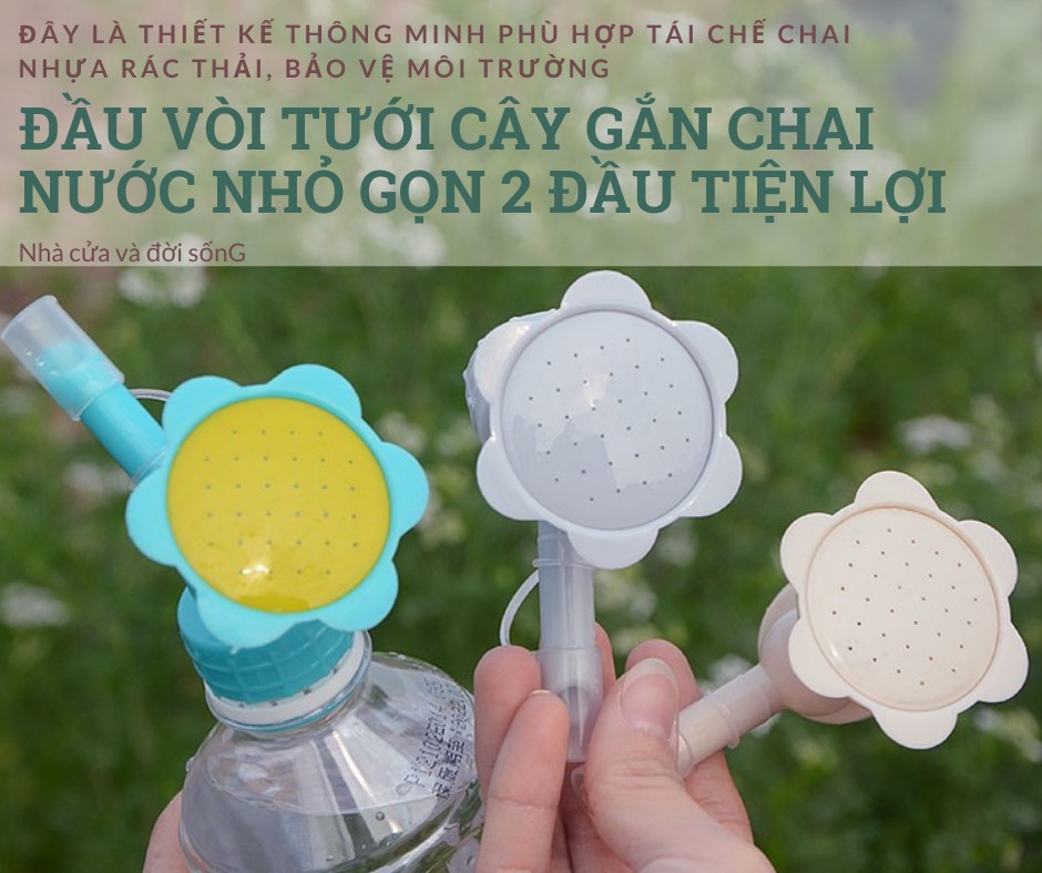 Vòi tưới cây 2 đầu gắn trực tiếp vào bình