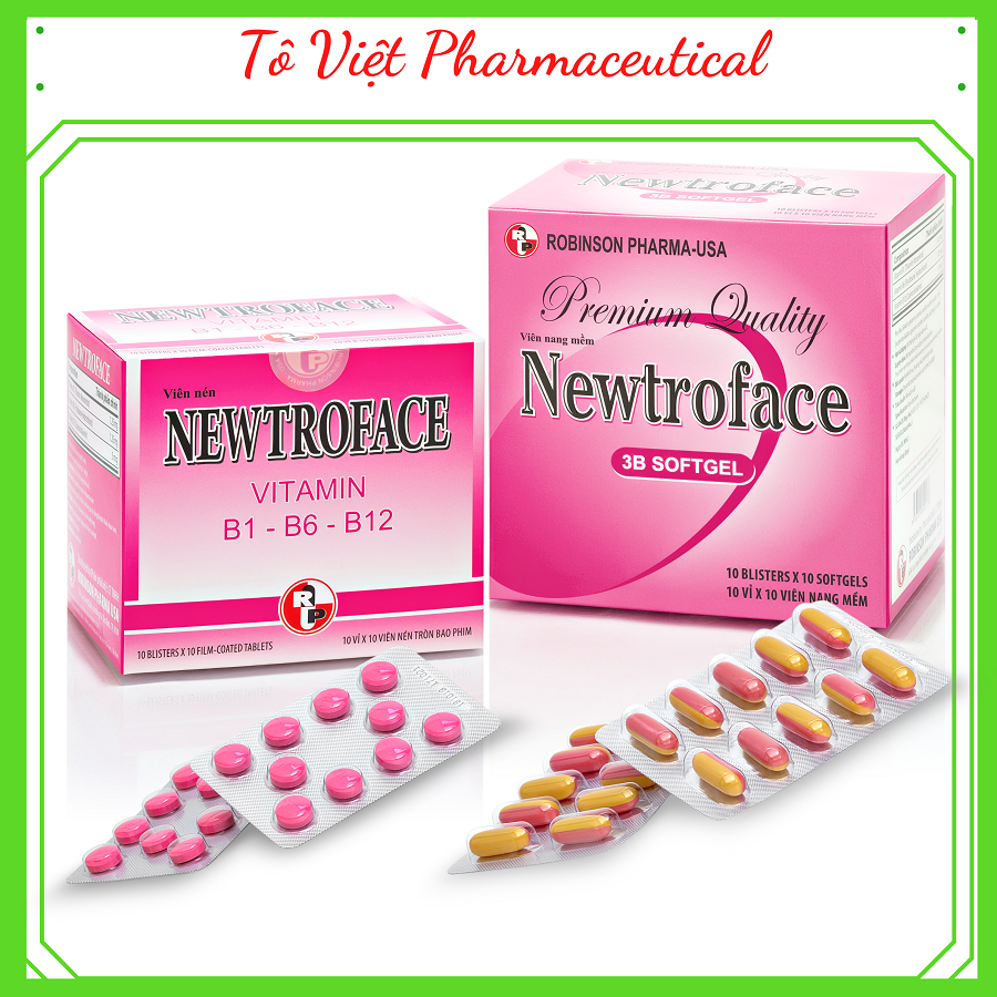 TPCN- Robinson Pharma USA- Newtroface-Viên uống bổ sung vitamin B1, b6, B12, tăng sức đề kháng, giảm âu lo, stress, giảm đau thần kinh tọa (100 v)