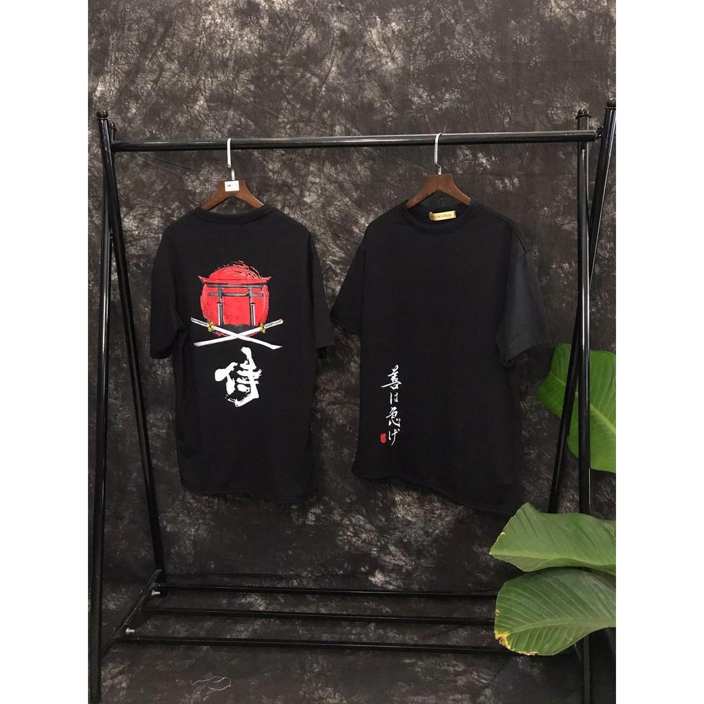 Áo Thun UNISEX Nam Nữ ĐEN MẶT TRĂNG ĐỎ Tay Lửng From Rộng Giá Rẻ