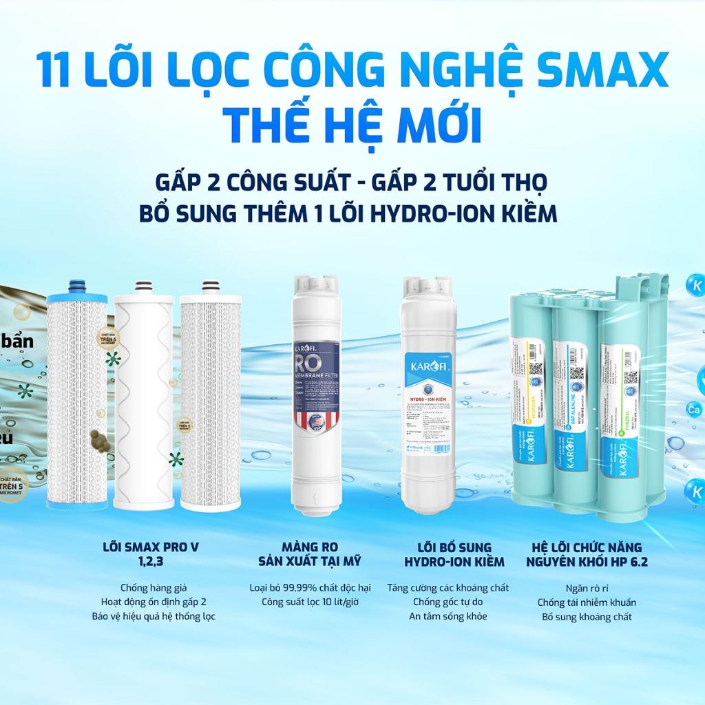 [TẶNG BỘ LÕI] Máy lọc nước NÓNG NGUỘI 11 lõi Karofi KAH-D18 - Gấp 3 Hydro-Ion-Kiềm Lắp đặt toàn quốc - Hàng Chính Hãng