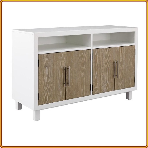 Tủ 4 cánh ngăn hở Tundo màu trắng phối 137 x 48 x 86 cm