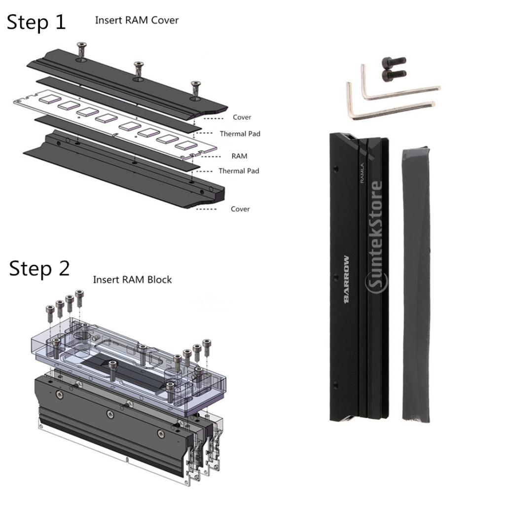 DIMM Memory Cover, RAM Heatsink Water Cooling Side Plate