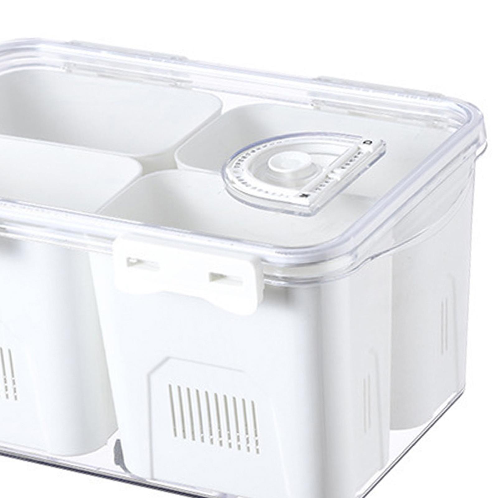 Refrigerator Storage Box Colander Bin Fridge Organizer Stackable Container White