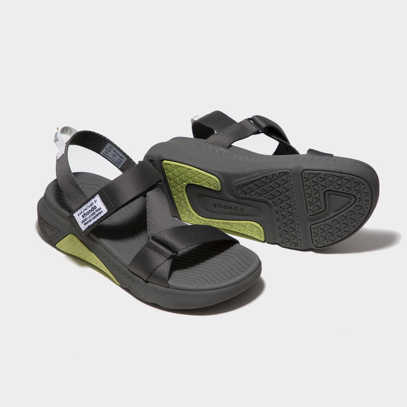 Giày Sandals Shondo F7 Racing Đế Xám Phối Xanh Dạ Quai Xám F7R2020