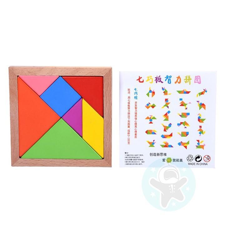 Đồ chơi gỗ cho bé xếp hình Tangram bằng gỗ cho trẻ tư duy, phát triển tính sáng tạo