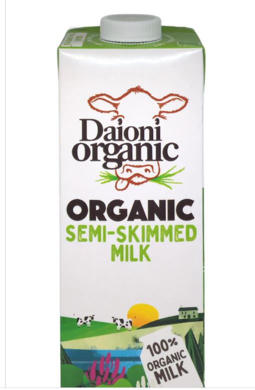 Date 08/25  Sữa tươi hữu cơ tiệt trùng tách béo 1.6% Daioni 1 Lit x 12 hộp